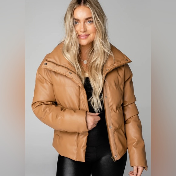 Tan/Brown Puffer Jacket - Picture 1 of 5
